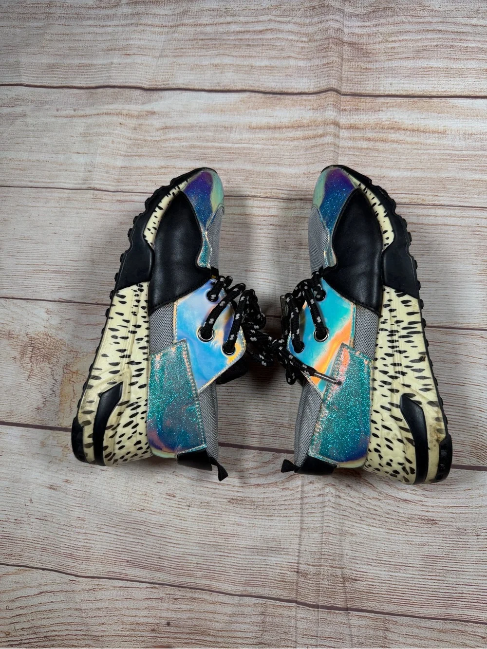 Steve Madden JCLIFF Iridescent Multi-Color Women’s Chunky Dad Sneakers